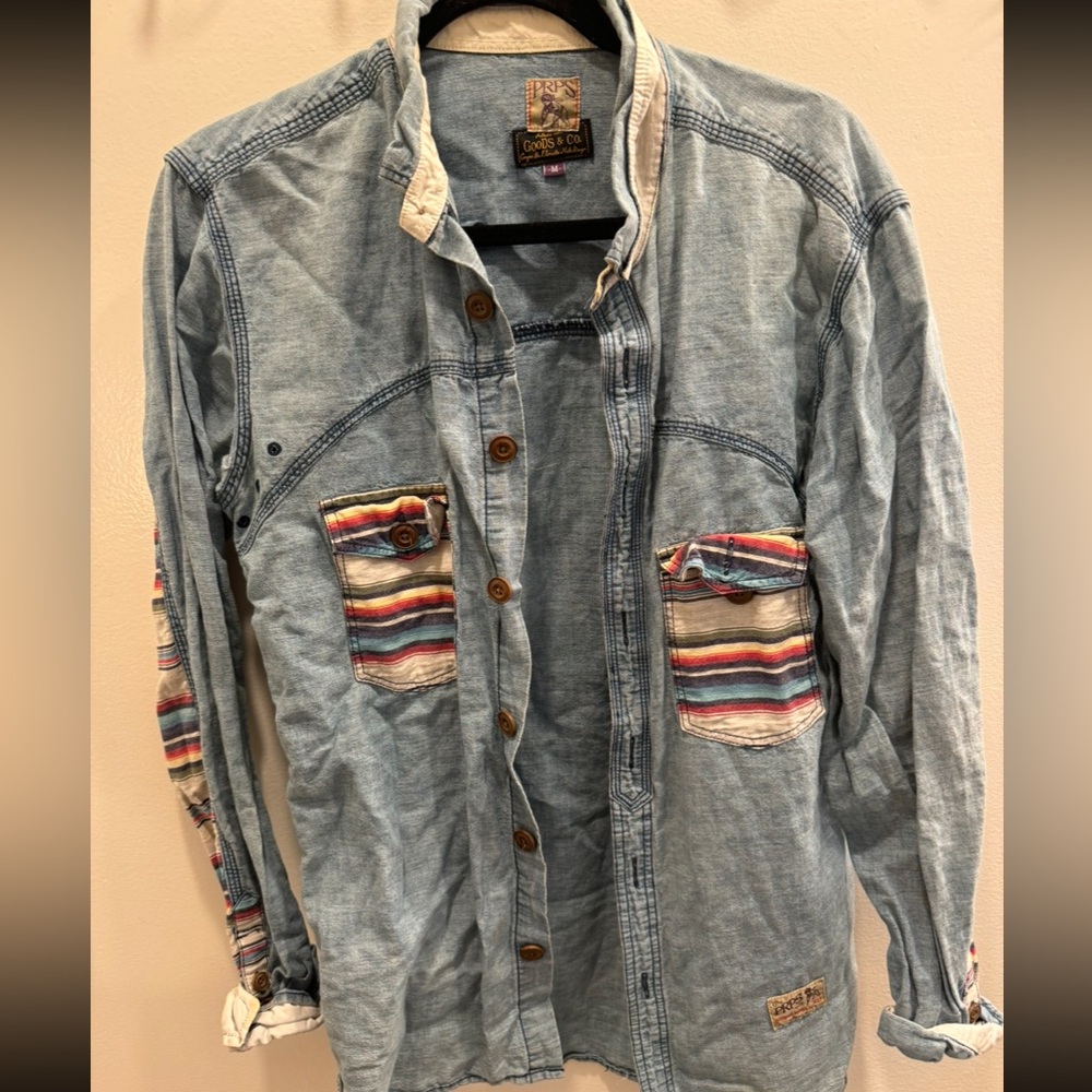 Denim long sleeve button down